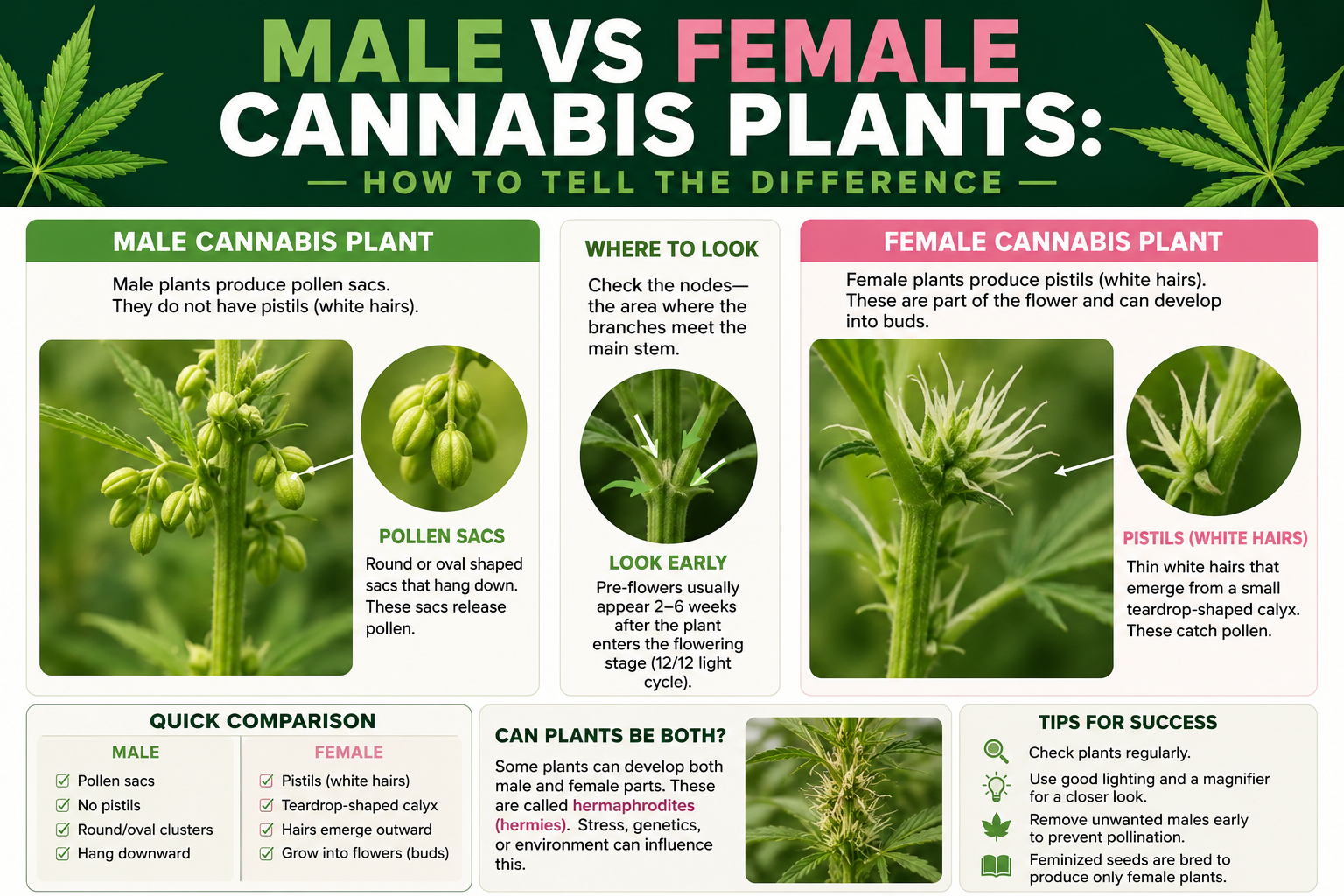 Male vs Female Cannabis Plants: How to Tell the Difference